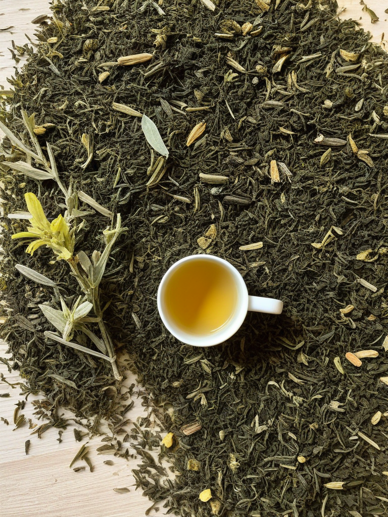 Une tasse de thé fumante sur une table en bois rustique